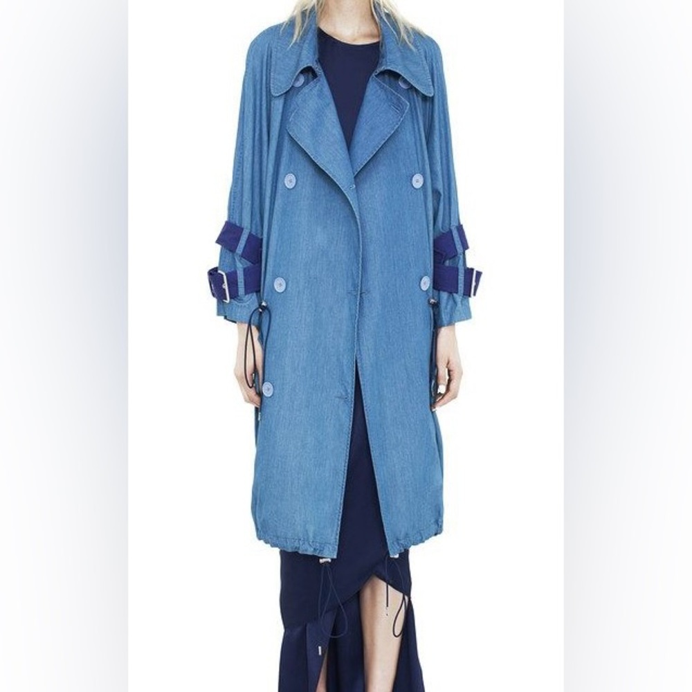 Acne Studios Indigo Denim Trench Coat